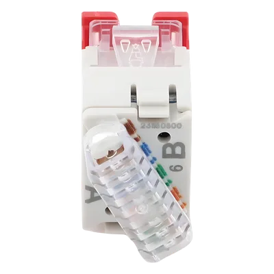 Jack Cat6 / UTP / Montaje Híbrido Plano-Angulado / Rojo / Punch Down 110