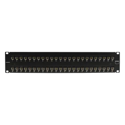 Patch Panel / UTP Cat6 / 48 Puertos / Plano 2U / Rack 19' / Terminación 4 Pares