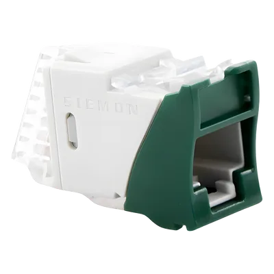 Jack / Cat6A UTP / Montaje Híbrido Plano-Angulado / Verde / Punch-Down 110 / RJ45