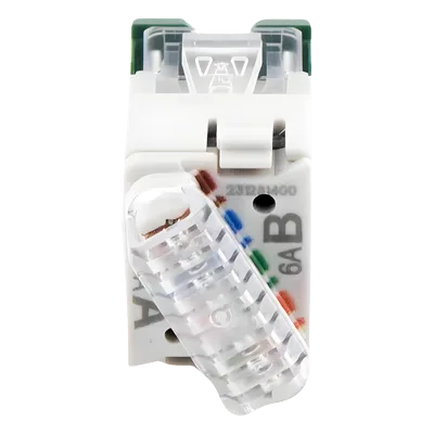 Jack / Cat6A UTP / Montaje Híbrido Plano-Angulado / Verde / Punch-Down 110 / RJ45