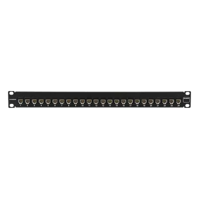 Patch Panel / UTP Cat6A / 24 Puertos Precargados / Plano 1U / Rack 19'