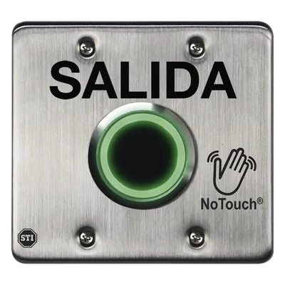 Botón de Salida NoTouch IR / Acero Inoxidable 304 / Salida Doble / Pestillo 0.5-20 s / LED Bicolor / Contacto Seco Tipo C