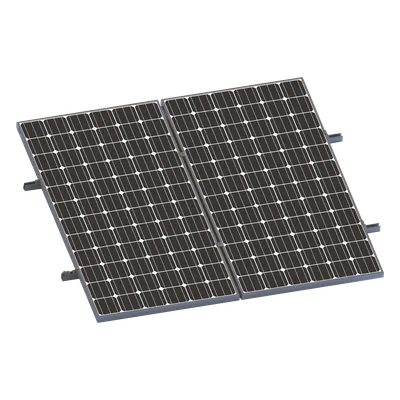Kit de Minirieles para Panel Solar / Arreglo 1x2 / Aluminio Anodizado / Módulos 35 mm / Instalación en Lámina