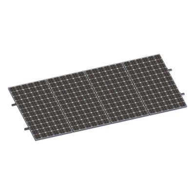 Kit de Minirieles para Panel Solar / Arreglo 1×4 / Aluminio Anodizado / Módulos 35 mm / Instalación en Lámina