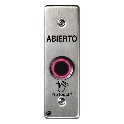 Botón de Salida NoTouch / Sensor IR / Acero Inoxidable 304 / Contacto Seco / LED Dual / Montaje Delgado 0.26"