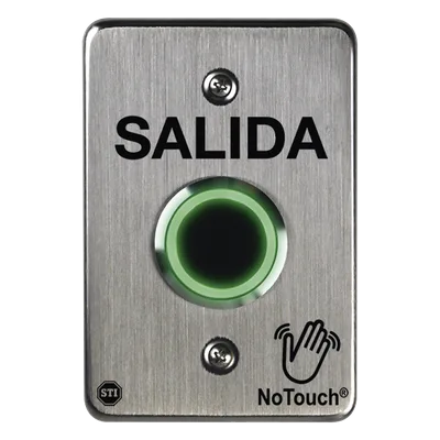 Botón de Salida NoTouch / IR Sin Contacto / Acero Inoxidable 304 / Tiempo Ajustable 0.5-20 s / Contacto Seco C / LED Bicolor