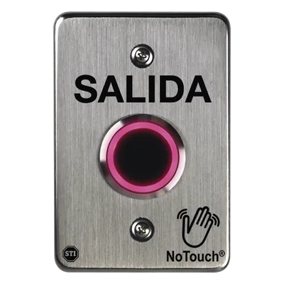 Botón de Salida NoTouch / IR Sin Contacto / Acero Inoxidable 304 / Tiempo Ajustable 0.5-20 s / Contacto Seco C / LED Bicolor