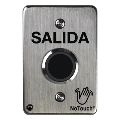 Botón de Salida NoTouch / IR Sin Contacto / Acero Inoxidable 304 / Tiempo Ajustable 0.5-20 s / Contacto Seco C / LED Bicolor