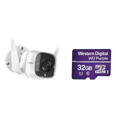 Kit de Cámara IP Wi-Fi / 2 Megapixel / Full HD 1080p / Audio Bidireccional / Detección de Movimiento / Micro SD 32 GB