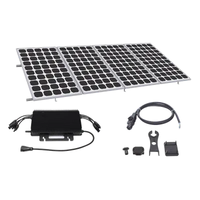 Kit Solar de Interconexión / 2.2 kW Pico / 220 VCA / 4 Módulos 550 W / Microinversor 2 kW / Riel 4.4 m (14.4 ft)