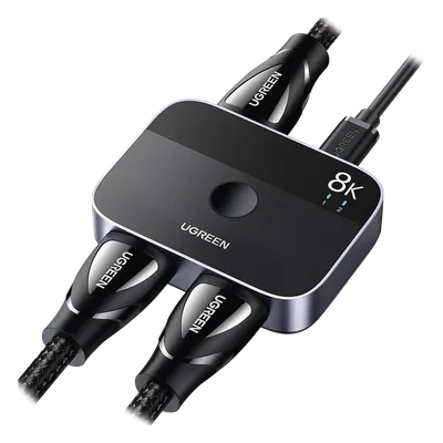 Conmutador HDMI 2.1 / 8K @60Hz / 4K @120Hz / 48Gbps / 2×1 / HDR Dolby / 7.1 Canales
