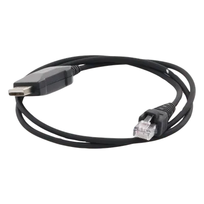 Cable Programador USB / Conector USB-A a RJ45 / Longitud 1 m (3.3 ft) / Compatible Windows 98 a Server 2022 / PU Negro Alta Durabilidad