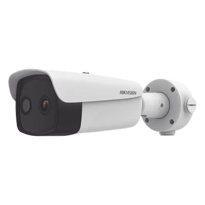 Bala IP Dual / Térmica 35 mm (384 X 288 ) / Óptico 15 mm (4 Megapixel) / 100 mts IR / IP66 / PoE / Termométrica / Detección de Temperatura / MicroSD