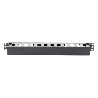 Organizador de Cables Horizontal / 1U / Rack 19" / Plástico ABS Resistente / Pintura Electrostática Negra