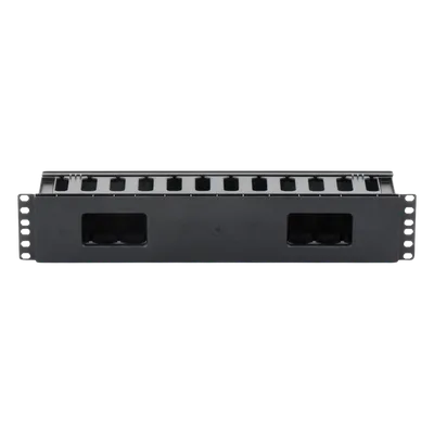 Organizador de Cables Horizontal / 2U / Rack 19" / Polímero ABS Resistente / Pintura Electrostática Negra