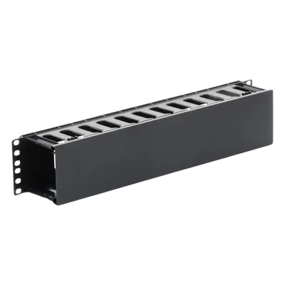Organizador de Cables Horizontal / 2U / Rack 19" / Polímero ABS Resistente / Pintura Electrostática Negra