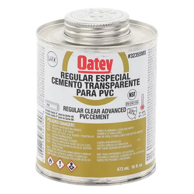 Pegamento / Cemento Claro / 473 ml / Tubo Conduit PVC Pesado / Baja Emisión VOC / Curación Rápida