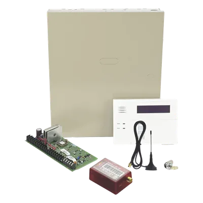 Panel de Alarma Híbrido / 48 Zonas / Comunicador Celular 3G/4G / Teclado 6160RF con Receptor Inalámbrico / 3 Particiones / Alcance Inalámbrico 1 km (3280.8 ft)