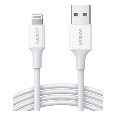 Cable USB-A a Lightning | 1 Metro | Certificado MFi | Carga Rápida 5V/2.4 A| 480 Mbps | PD | Conector C89 | Adecuado para iPhone, iPad y iPod | Protección Integrada | Caja de ABS | Cubierta de TPE | C