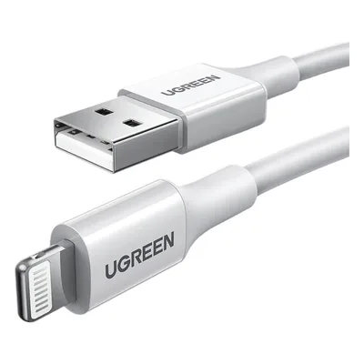 Cable USB-A a Lightning | 1 Metro | Certificado MFi | Carga Rápida 5V/2.4 A| 480 Mbps | PD | Conector C89 | Adecuado para iPhone, iPad y iPod | Protección Integrada | Caja de ABS | Cubierta de TPE | C