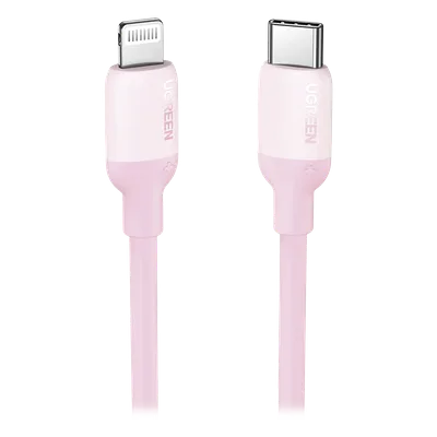 Cable USB-C a Lightning / Certificado MFi / 1 m (3.3 ft) / Carga Rápida PD 20W / Sincronización 480 Mbps / Silicona y TPE / Rosa