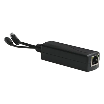 Splitter PoE / Entrada 802.3af/at 30W / Salida 12 Vcc 2A / Puerto 10/100 Mbps / Protección 6 kV / -40 a 80°C