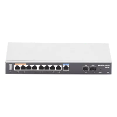 Router Gigabit VPN / Balanceador de cargas / 60,000 sesiones NAT / 9 puertos RJ45 Gigabit + 2 puertos SFP / PoE entrada y salida / Compatible con GWN Cloud