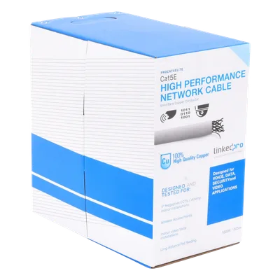 Bobina de Cable / Cat5e / 24 AWG / 305 m (1000 ft) / UL / Gris / Interior / PoE / Videovigilancia