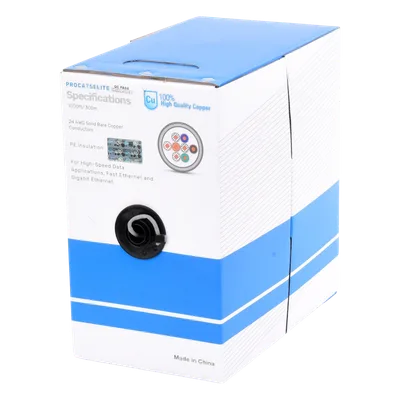 Bobina de Cable / Cat5e / 24 AWG / 305 m (1000 ft) / UL / Gris / Interior / PoE / Videovigilancia