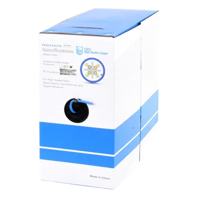 Bobina de Cable Cat6 / 305 m (1000 ft) / 24 AWG / CM / 250 MHz / UTP / Azul