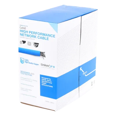 Bobina de Cable Cat6 / 305 m (1000 ft) / 24 AWG / CM / 250 MHz / UTP / Azul