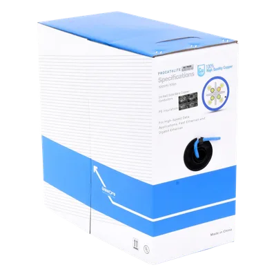 Bobina de Cable Cat6 / 305 m (1000 ft) / 24 AWG / CM / 250 MHz / UTP / Azul