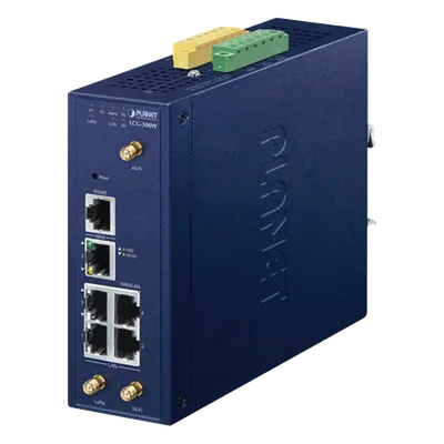 Gateway Industrial LoRaWAN / 5 Puertos 10/100/1000T / 300 Nodos / EU868 US915 AS923 / -45 a 75°C / RS485 Modbus