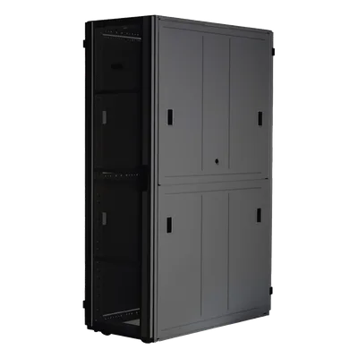 Gabinete para Centros de Datos / 42 UR / 600 mm Ancho / 1070 mm (3.51 ft) Profundidad / Carga 1588 kg / Puerta 80% Perforación / Acero Soldado