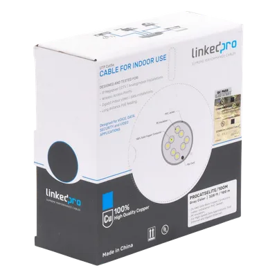 Bobina de Cable / Cat5e / 24 AWG / 100 m (328.08 ft) / UL / Interior / Gris