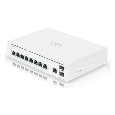 Consola Gateway-Switch / 8 Puertos LAN GbE RJ45 / 2 Puertos SFP+ 10G / Router WAN 1GbE / Rendimiento 8,500 Mbps / SSD 128 GB / Montaje Rack 1U
