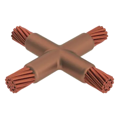Molde para soldadura exotérmica / Horizontal / Cable 1/0 AWG a 1/0 AWG / Tipo X / Paso y derivación