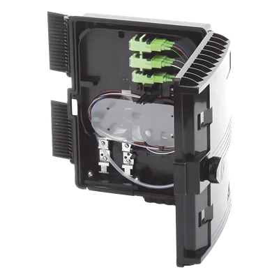 Caja de Empalme para Fibra Óptica / 24 Fusiones / IP65 / Splitter 1x8 SC/APC / 12 Puertos Drop / -40°C a +85°C