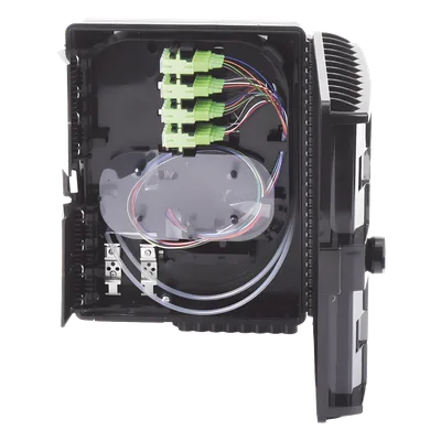 Caja de Empalme para Fibra Óptica / 24 Fusiones / 16 Puertos Drop FTTx / IP65 / Splitter 1x16 SC/APC / -40°C a +85°C