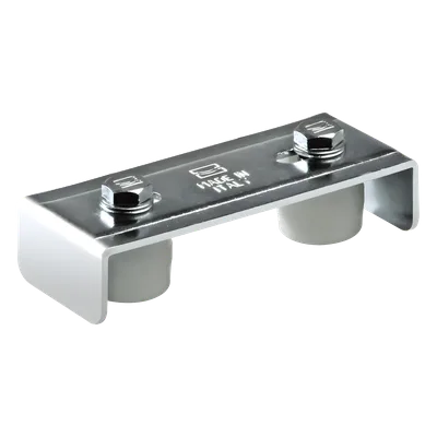 Placa Guía para Puerta Corrediza / Ajustable 30 a 60 mm / Acero Galvanizado / Rodillos Nylon / Fijación por Soldadura