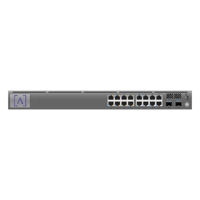 Switch Gigabit PoE+ Administrable / 16 Puertos 10/100/1000 Mbps / 2 Puertos SFP Uplink / Presupuesto PoE 120W / Gestión en la Nube