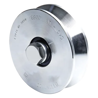 Rueda para Puerta Corrediza / 12 cm / Carga 450 kg / Guía Tipo V / Acero Galvanizado
