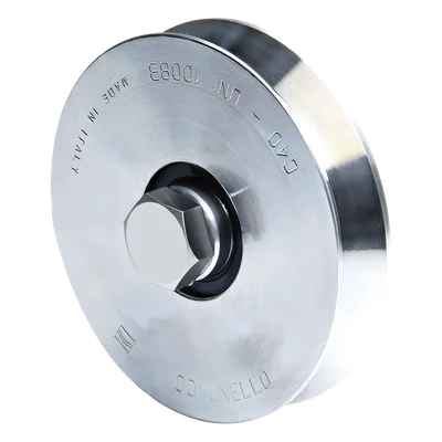 Rueda para Puerta Corrediza / 10 cm de Diámetro / Carga 220 kg / Guía Tipo V / Acero Galvanizado