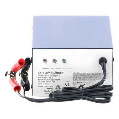 Cargador de Baterías SLA/VRLA / 12 V / 40 a 120 Ah / Entrada Universal 100-240 V AC / Tecnología Switching Sin Transformador / Carga Rápida con Flotación Automática
