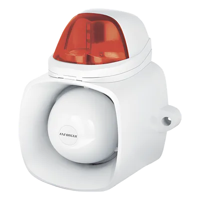 Sirena Estroboscópica Autónoma / 115 dB / IP65 / 12 Vcd / Audio MP3/WAV / Megafonía 20 W / Doble Entrada de Alarma