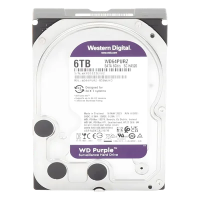 Disco Duro para Videovigilancia / 6 TB / SATA III 6 Gb/s / 5640 RPM / Caché 128 MB / 64 Cámaras / 3.5 Pulgadas
