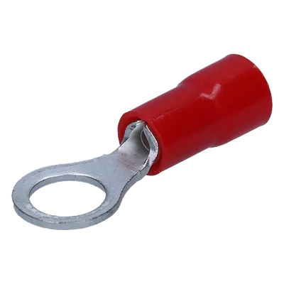 Terminal Tipo Ojo Aislado / Calibre 22-16 AWG / Anillo 1/4" / 25 Piezas / Color Rojo