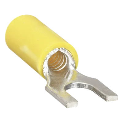 Terminal Horquilla Aislada / 12-10 AWG / Amarillo / 25 piezas / Crimp / 24.3 x 13.4 x 6.8 mm