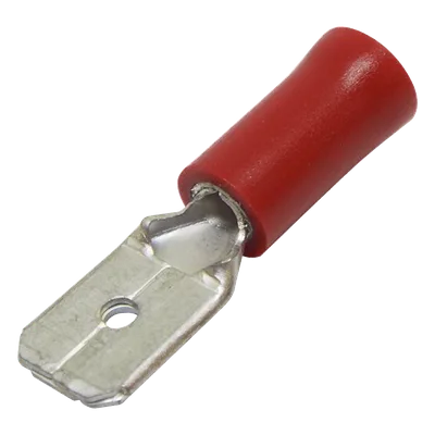 Terminal Macho Aislada / 22-16 AWG / Rojo / 25 Piezas / 21.5x9.9x6.3x3.9 mm