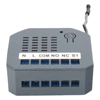 Micromódulo On/Off Z-Wave / Alimentación Universal 85-260V AC / Frecuencia 908.4 MHz / Contacto Seco 250V/3A / Compacto 44x38x17 mm (1.73x1.50x0.67 in)
